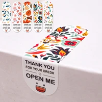 100pcs cute face thank you for your order open me small bussiness sealed stickers gift box packages party festival decoration