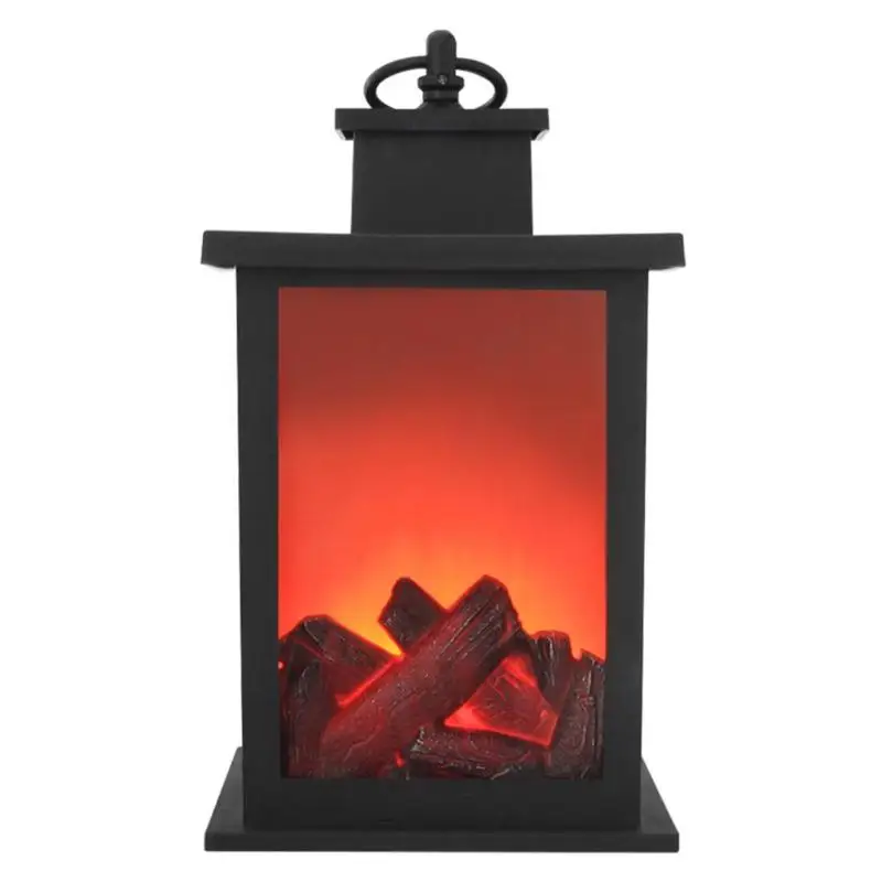 

Simulation Flame Effect LED Retro Fireplace Lamp Flameless Lamp AA Battery Garden Room Table Lamp Holiday Decoration Gift