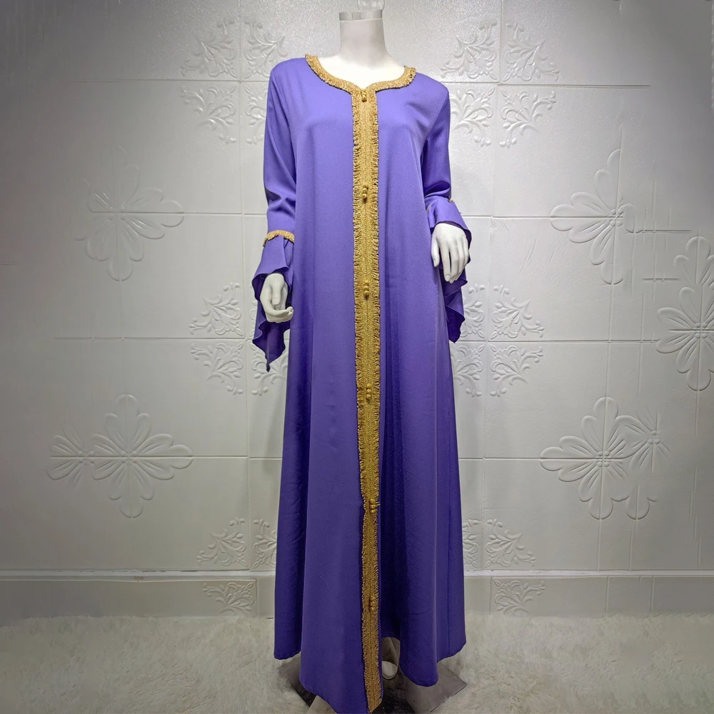 MD Muslim Fashion Women Dubai Turkish Ruffle Sleeve Abayas Wedding Party Evening Gown Robe Femme Musulmane Islamic Clothing Bubu