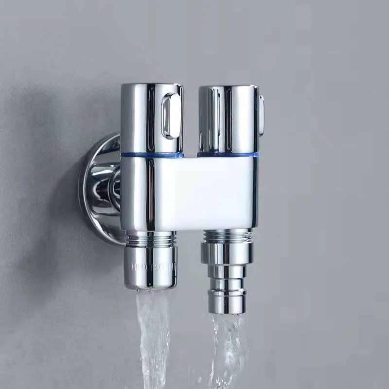 

1Pc G1/2 Zinc Alloy Three-way Filling angle Valve wall mount One Into Two Out water Cleaning Sprayer bathroom Accessories