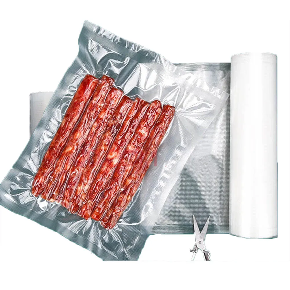 Фото Рулоны для вакуумной упаковки с текстурой, 28см x 500см, из полиэтилена, для сублимационной вакуумной упаковки мяса, заморозки продуктов, кухонные принадлежности №3