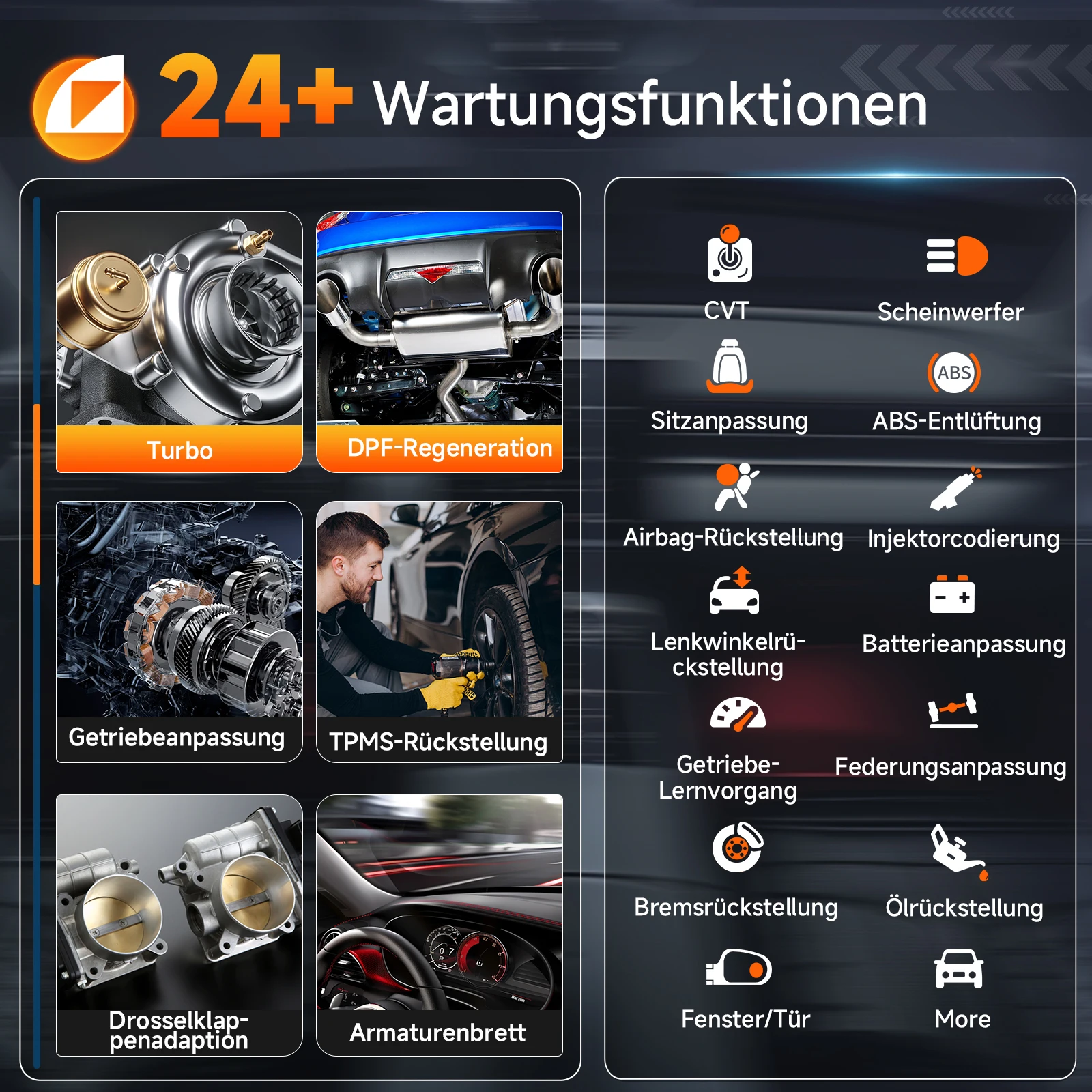 Беспроводная система диагностики FOXWELL GT60 OBD2 24 сброса активный тест