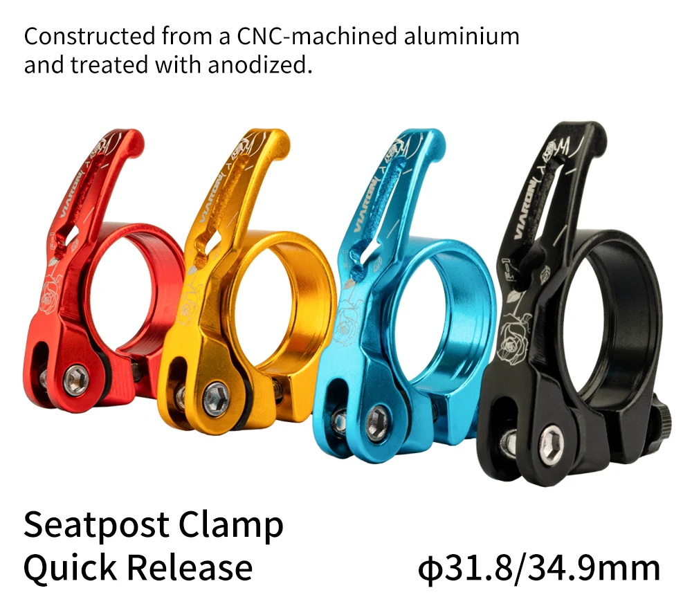

VIARON Seatpost Clamp Quick Release MTB Bike Seat Post Tube Bicycle Lock Mount Super Light 31.8/34.9mm Clamps Cycling Parts