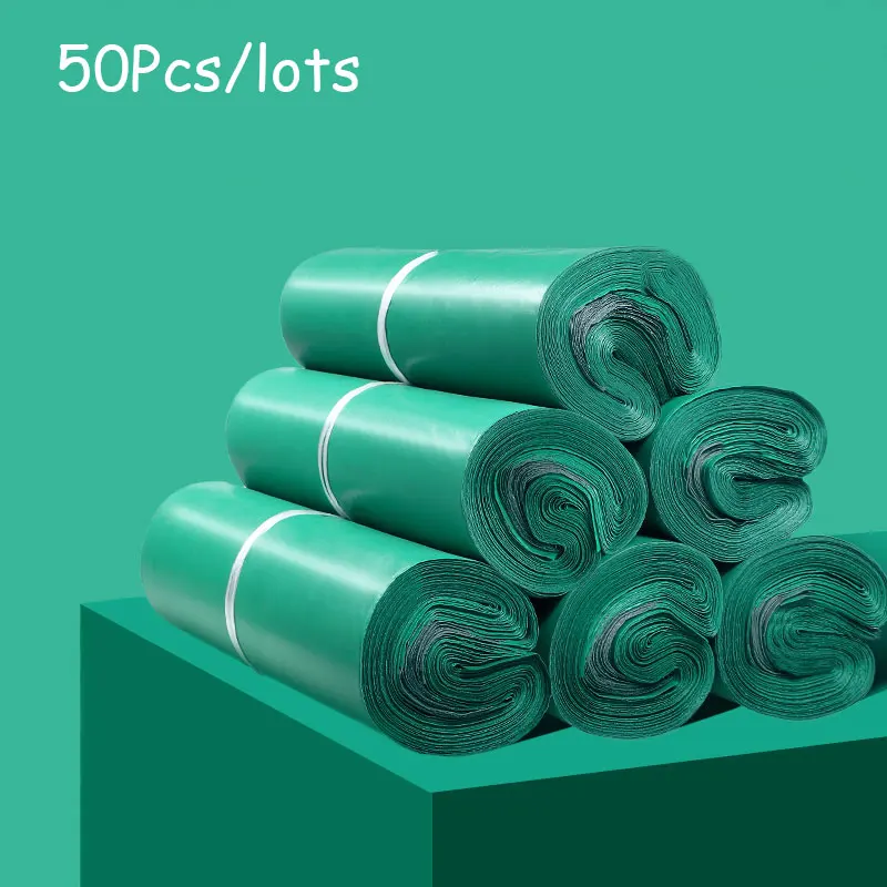 

Green Thicken Mailing Packaging Bag 50Pcs/lots Envelope Logistics Courier Pouch Poly Clothing Express Ecommerce Waterproof Bags
