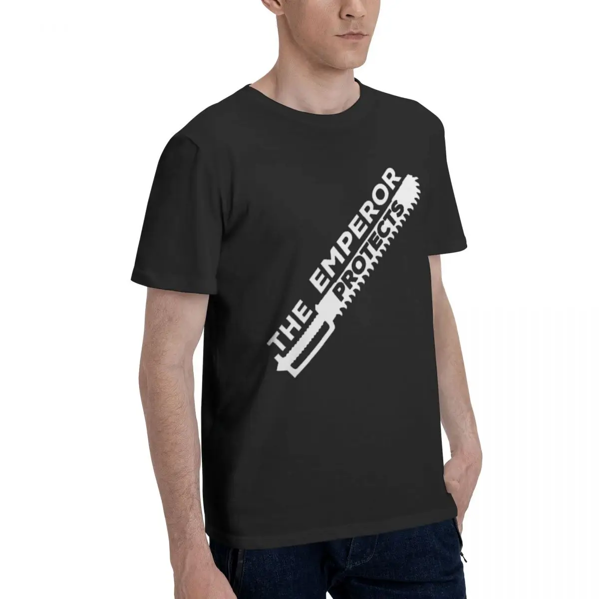 

The Emperor Protects Essential Nerdy Men's Basic Short Sleeve T-Shirt Graphic activity competition Tops Tees