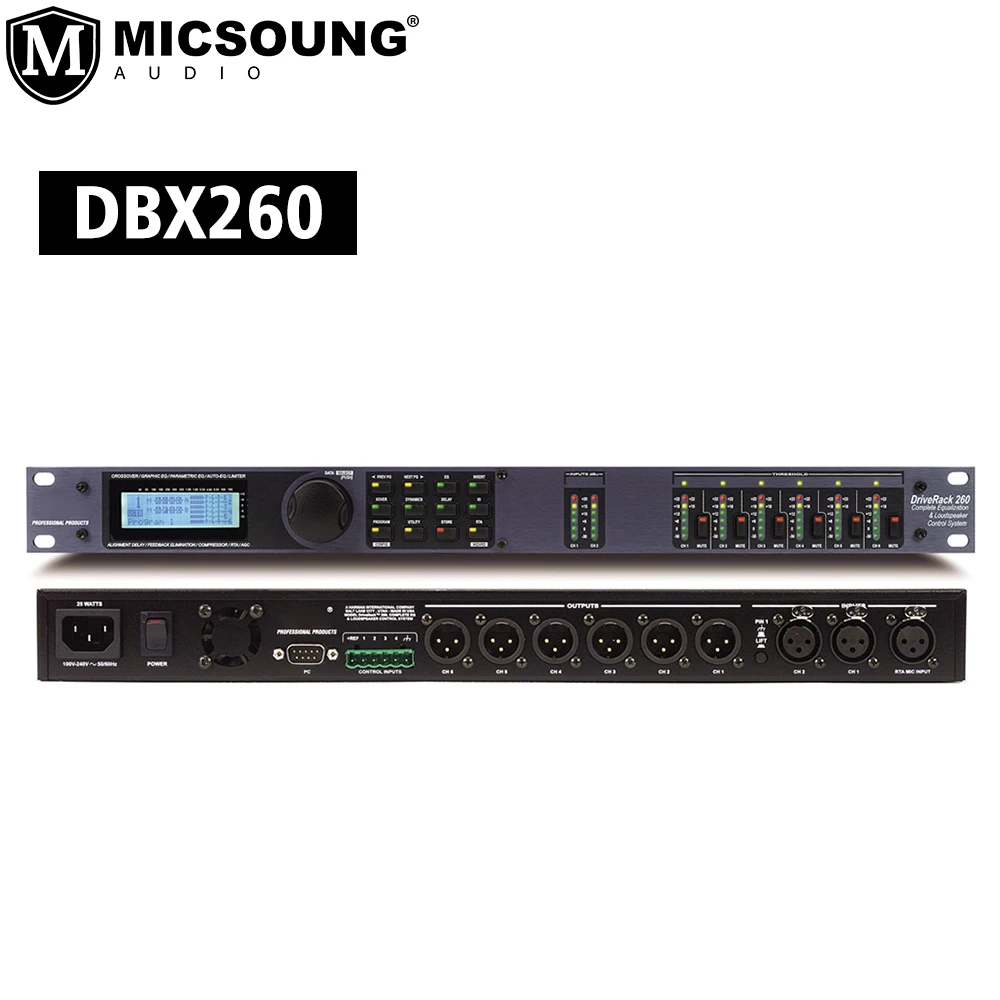 

PA+ 2in6out 2x6 Out DSP Digital audio Processor Complete Loudspeaker Management System Stage Sound Equipment for DBX Drive Rack