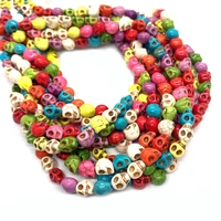 wholesale natural stone color dyed emperor stone skull loose beads for jewelry making beading diy necklace bracelet accessories