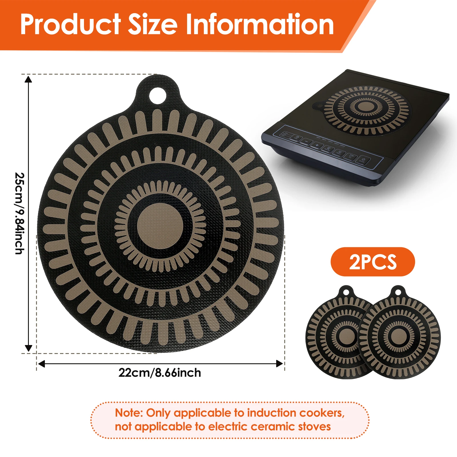 

Противоскользящие коврики для индукционной плиты и аэрофритюрницы, силиконовые, круглые