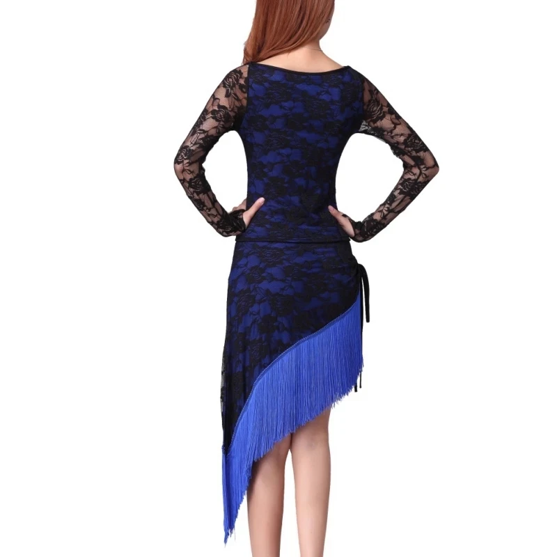 Женское кружевное платье для латиноамериканских танцев соблазнительный костюм