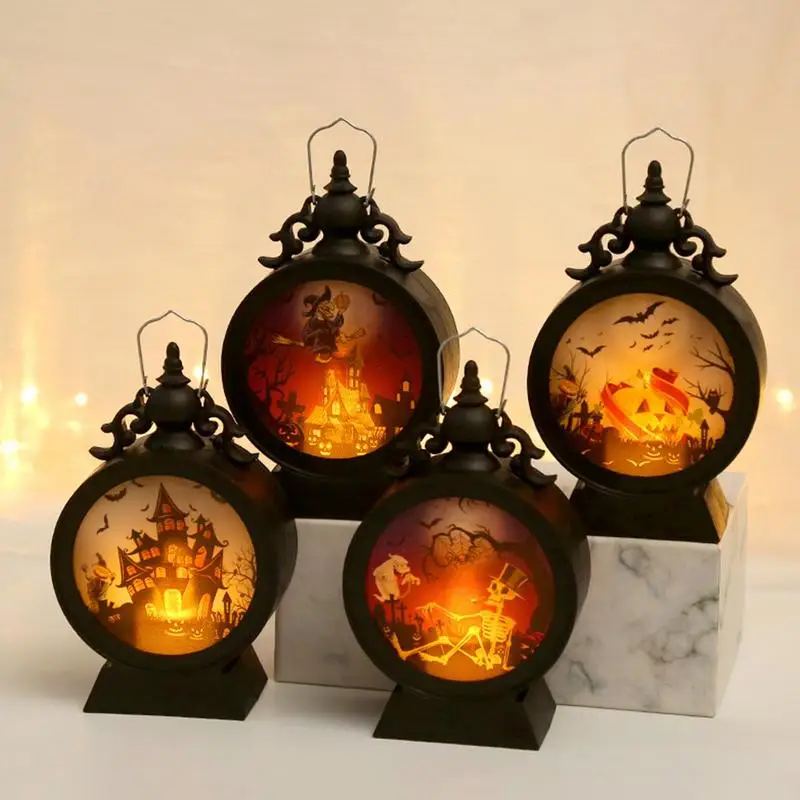 

1 Pc Vintage Lanterns Portable Lantern Handle Design Lantern Battery Waterproof Halloween Mood Light For Hiking Climbing