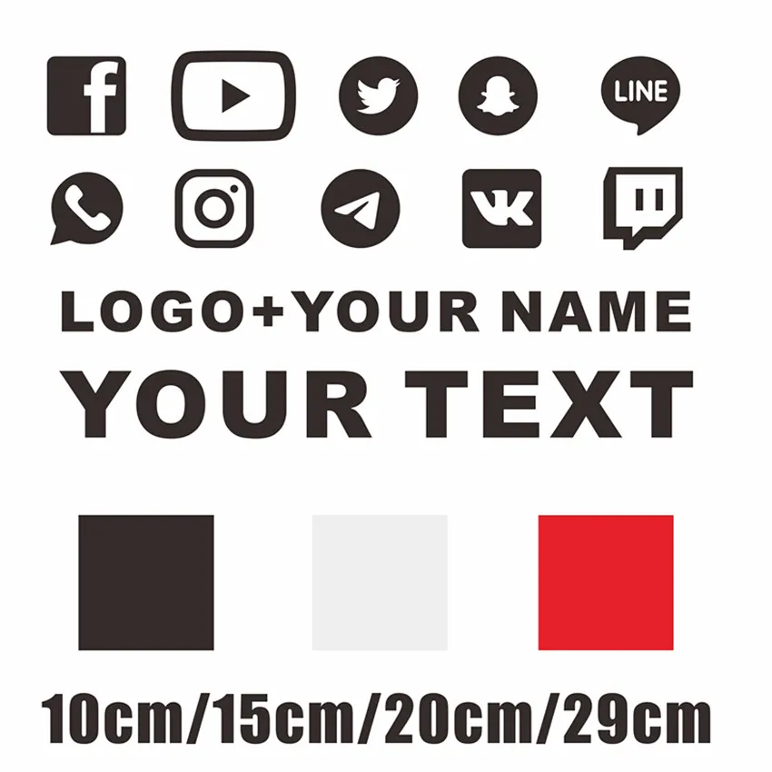 

Custom Your Text For follow Instagram FACEBOOK logo name subscribe YouTube Window Lap motorbike bike scooter Decal car sticker
