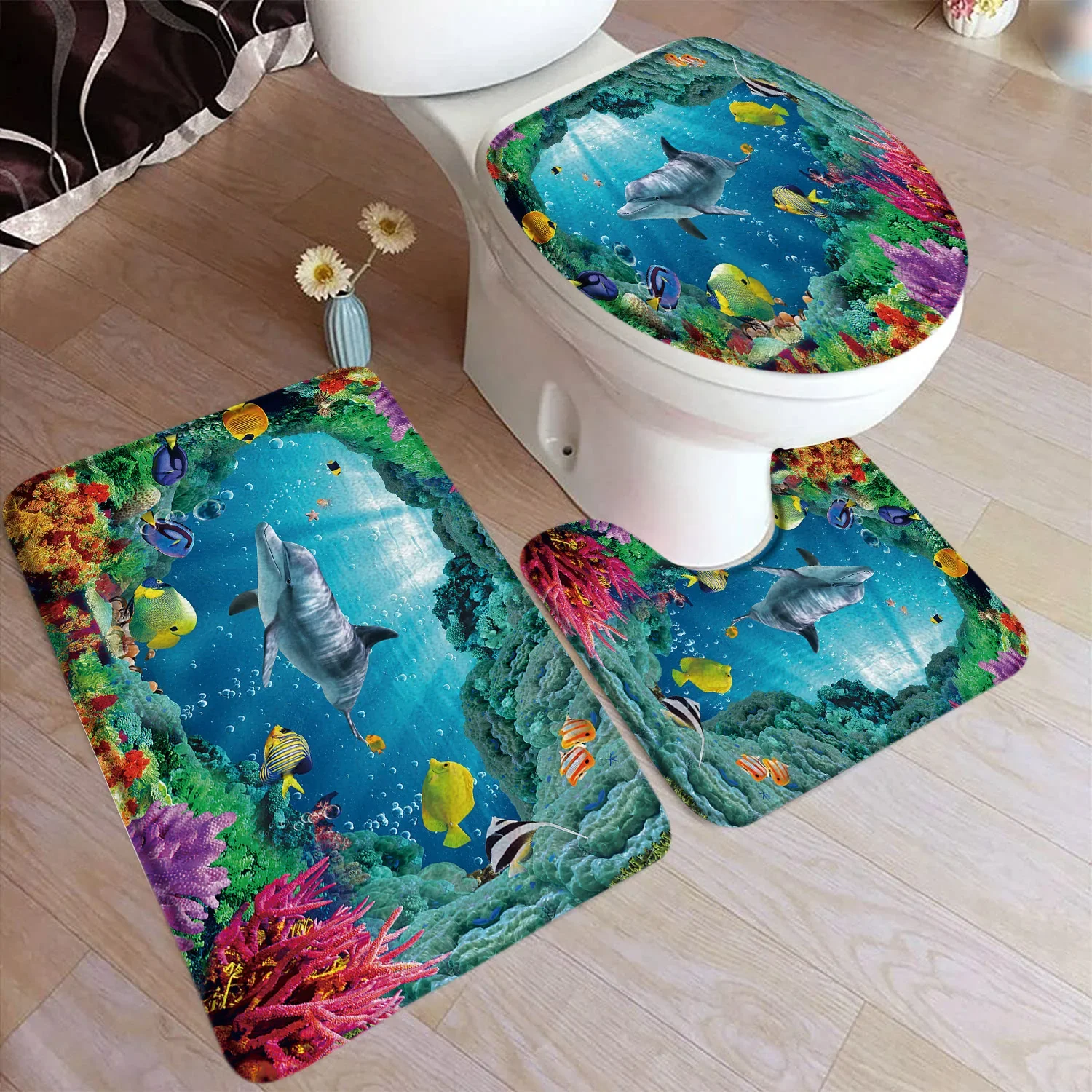 

Набор ковриков для ванной Zamshа с рисунком дельфина