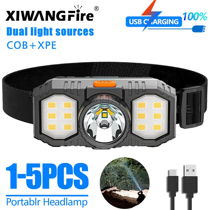 Перезаряжаемый налобный фонарь COB