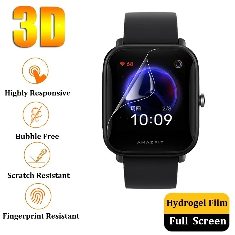 

3 Pieces Hydrogel Protective Film for Amazfit Bip U Pro Screen Protector for Amazfit Bip U Pop Pro Film Foil Protection