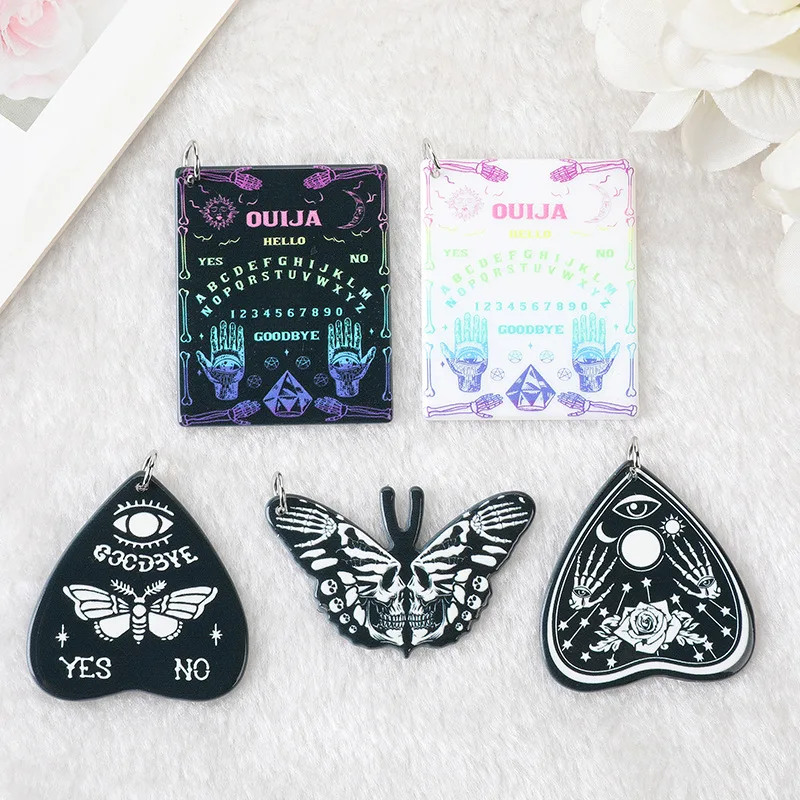 Модные Акриловые подвески на Хэллоуин с принтом Таро для сережек, брелоков, подвесок, ожерелий, аксессуары для рукоделия