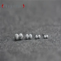 fashion exquisite ball beads hand frosted silver plated stud earrings creative simple jewelry