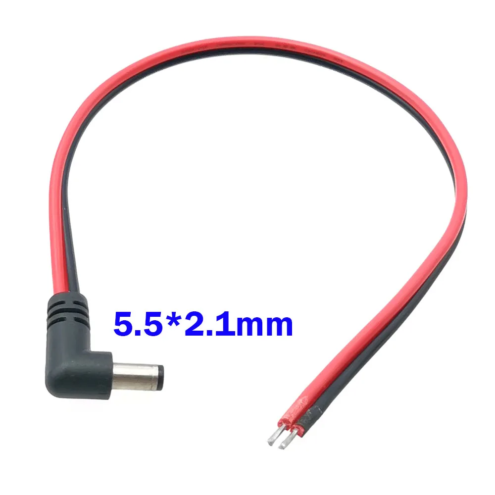 

1 шт. разъем питания постоянного тока 5,5 х 2,1 мм/2,5 мм штекер под прямым углом 90 градусов 5,5*2,1 5,5*2,5 разъем с кабелем 18AWG