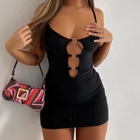 summer 2022 sexy cut out backless sleeveless slip mini dress for women clubwear party bodycon dresses vestido