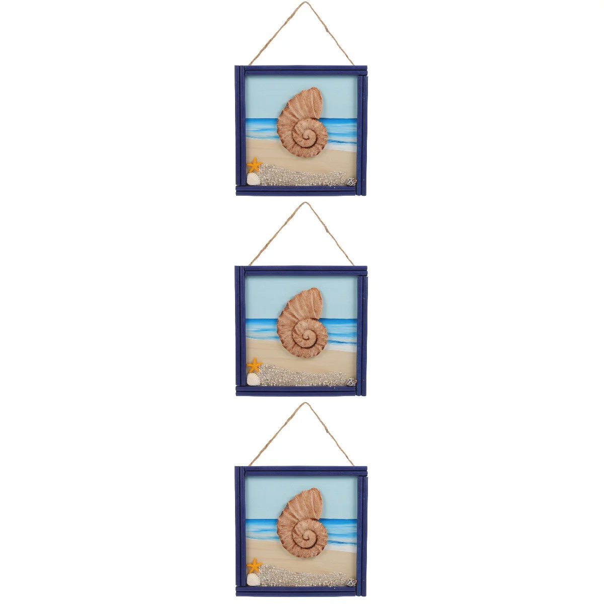 

3 Pieces Mediterranean Painting Ocean Decor Nautical Decor Household Hanging Bathroom Painting Rope Ocean Room Decor Child