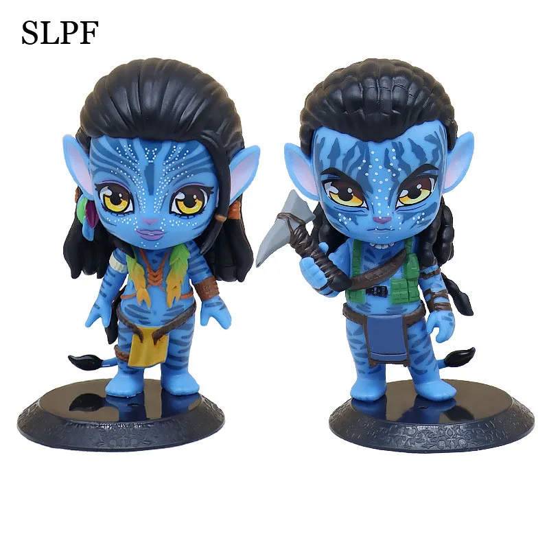 

2Pcs/set Avatar 2 The Way of Water Cartoon Anime Action Figures Jake Sully Toys Home Decoration Q Version Dolls Model Kids Gifts
