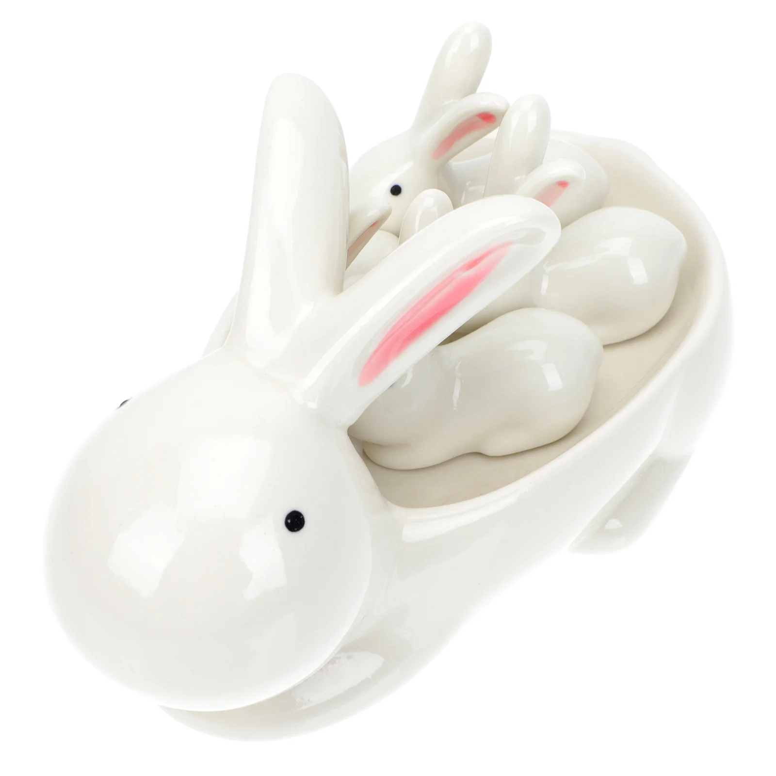 

1 Set Ceramic Chopsticks Holder Set Rabbit Chopsticks Stand Rest Rack Tableware Pillow Rest for Fork Spoon