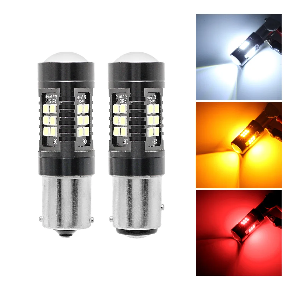 

4Pcs High Bright LED Car Bulb 12V 24V 1156 BA15S 1157 BAY15D 3030 21SMD Brake Light Turn Signal DRL Fog Light