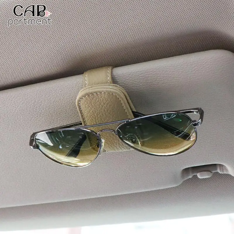 

Magnetic Glasses Ticket Document Holder Universal Auto Fastener Clip Sunglasses Clip Genuine Leather Card Ticket Holder Stand