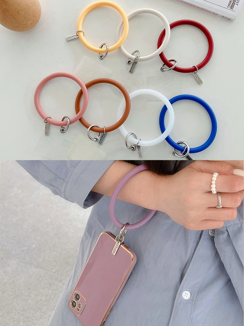 

Universal Hanging Ring Fore Mobile Phone Soft Silicone Lanyard Strap Anti-Lost Bracelet for IPhone Xiaomi Samsung Keychain