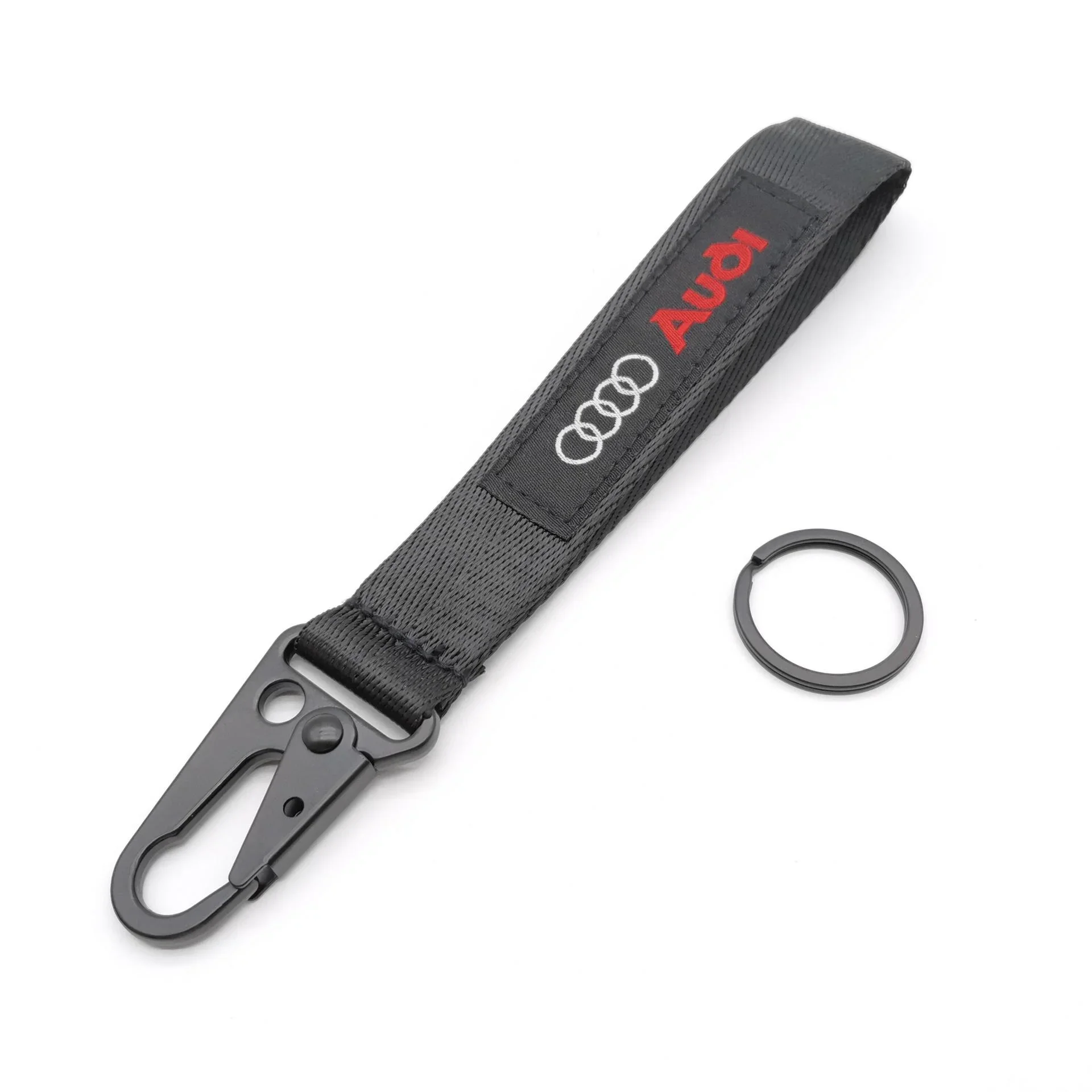 

Автомобильный брелок с эмблемой из нейлоновой лямки со стальным пружинным зажимом для ключей для Audi A3 A4 A5 A6 A7 Q2 Q3 Q5 Q7 TT TTS Sline RS4 B5
