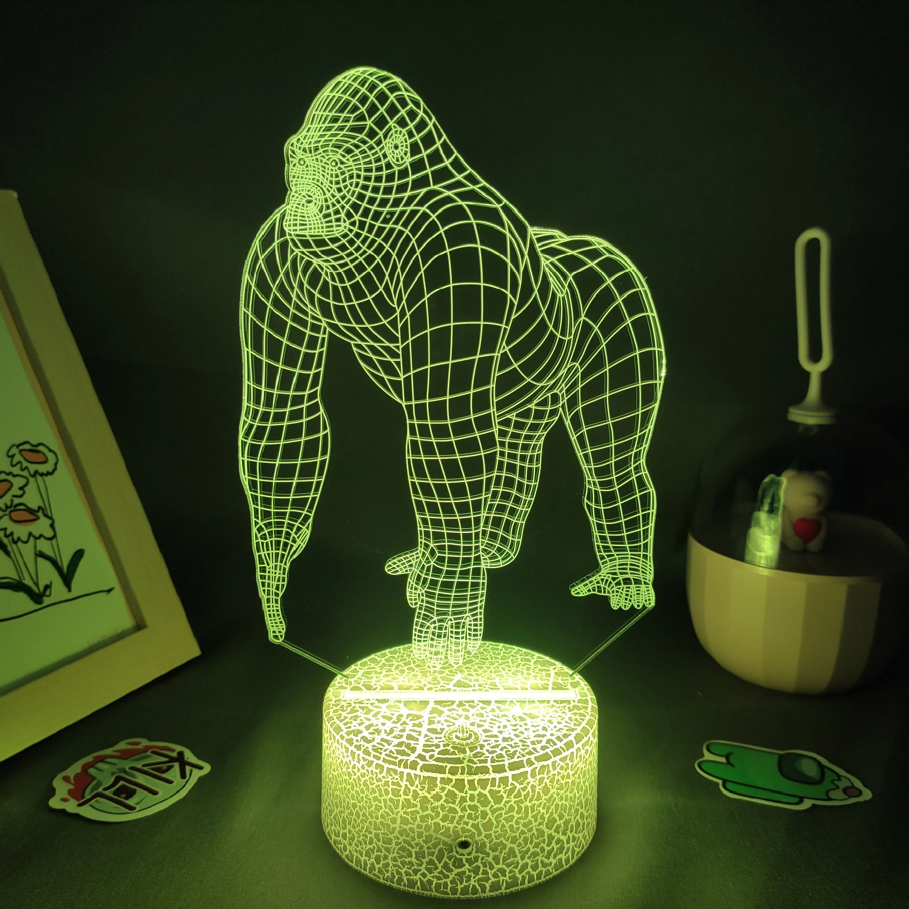 American Movie Titan 3D Lamp RGB Led Night Lights Colorful Birthday Gifts For Friends Bedroom Bedside Table Decor Animal Gorilla images - 6