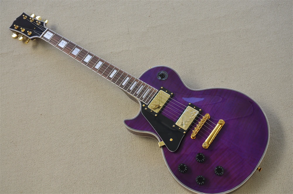 

Custom Electric Guitar, Purple left hand LP Guitar real photos in stock 41