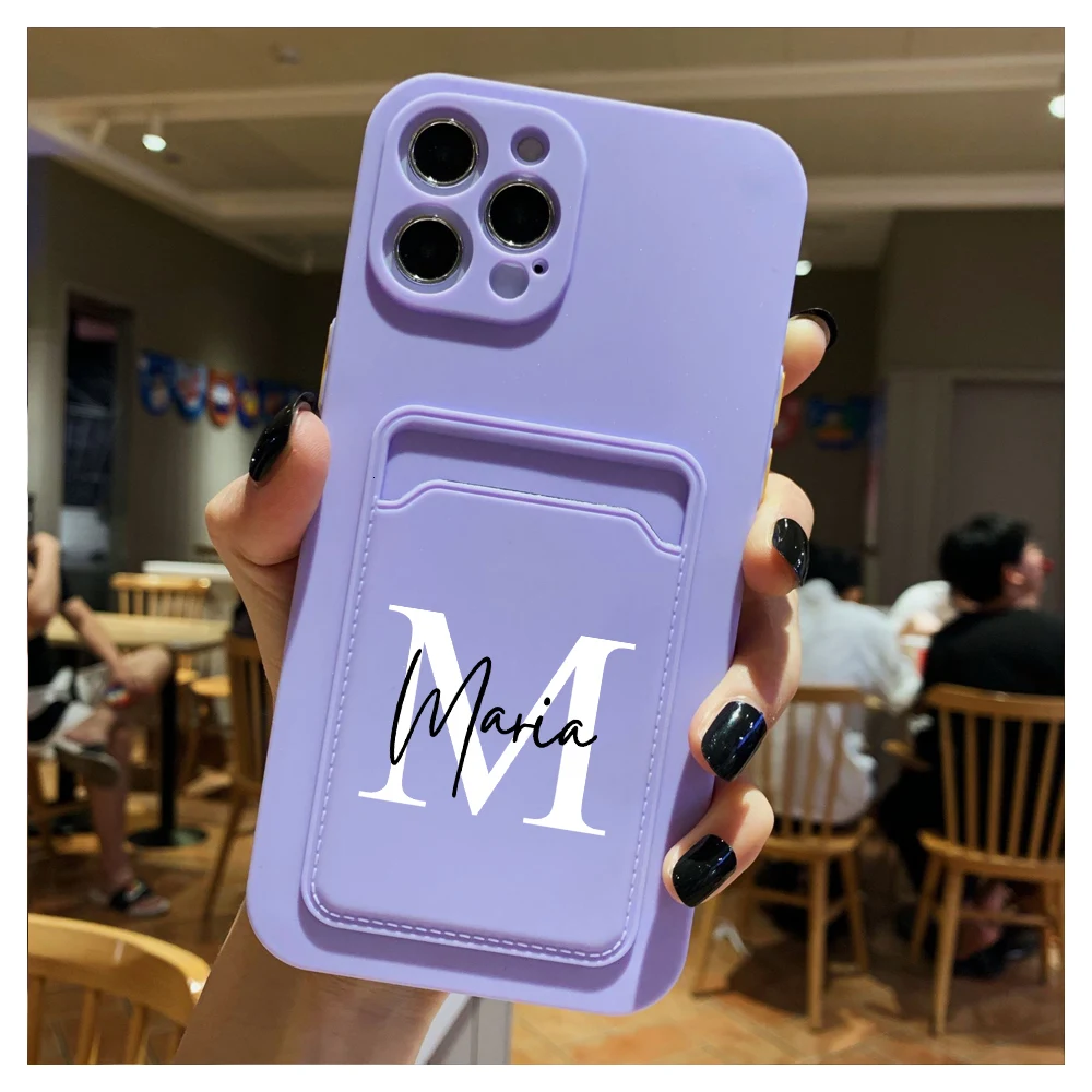 Мягкий силиконовый чехол-бумажник с пользовательским названием для iPhone 11 12 13 Pro Max