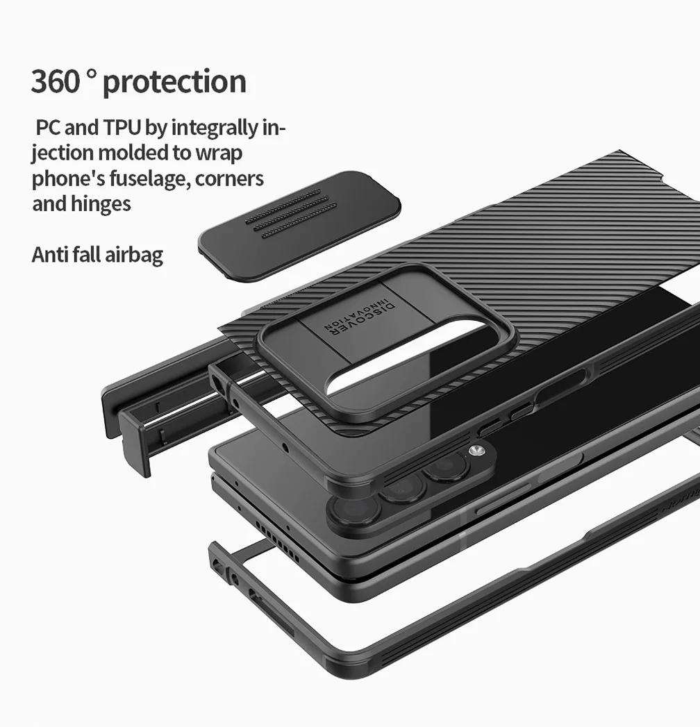 For Samsung Galaxy Z Fold 4 5G Case Nillkin CamShield Pro Slide Camera Folding Shell With S Pen Slot For Samsung Z Fold 4 Cover
