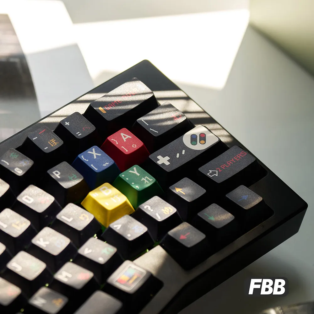 Фото Колпачки для клавиш FBB SFC 1990 171 клавиш PBT Dye-Sub, индивидуальный профиль Cherry для игровой механической клавиатуры Mx Cherry Switch 68 75% комплект «сделай сам» №3