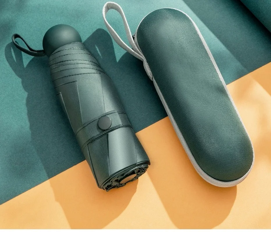 

Five-holding sun umbrella sun protection UV folding umbrella female sunshade rain dual-use capsule compact portable pocket
