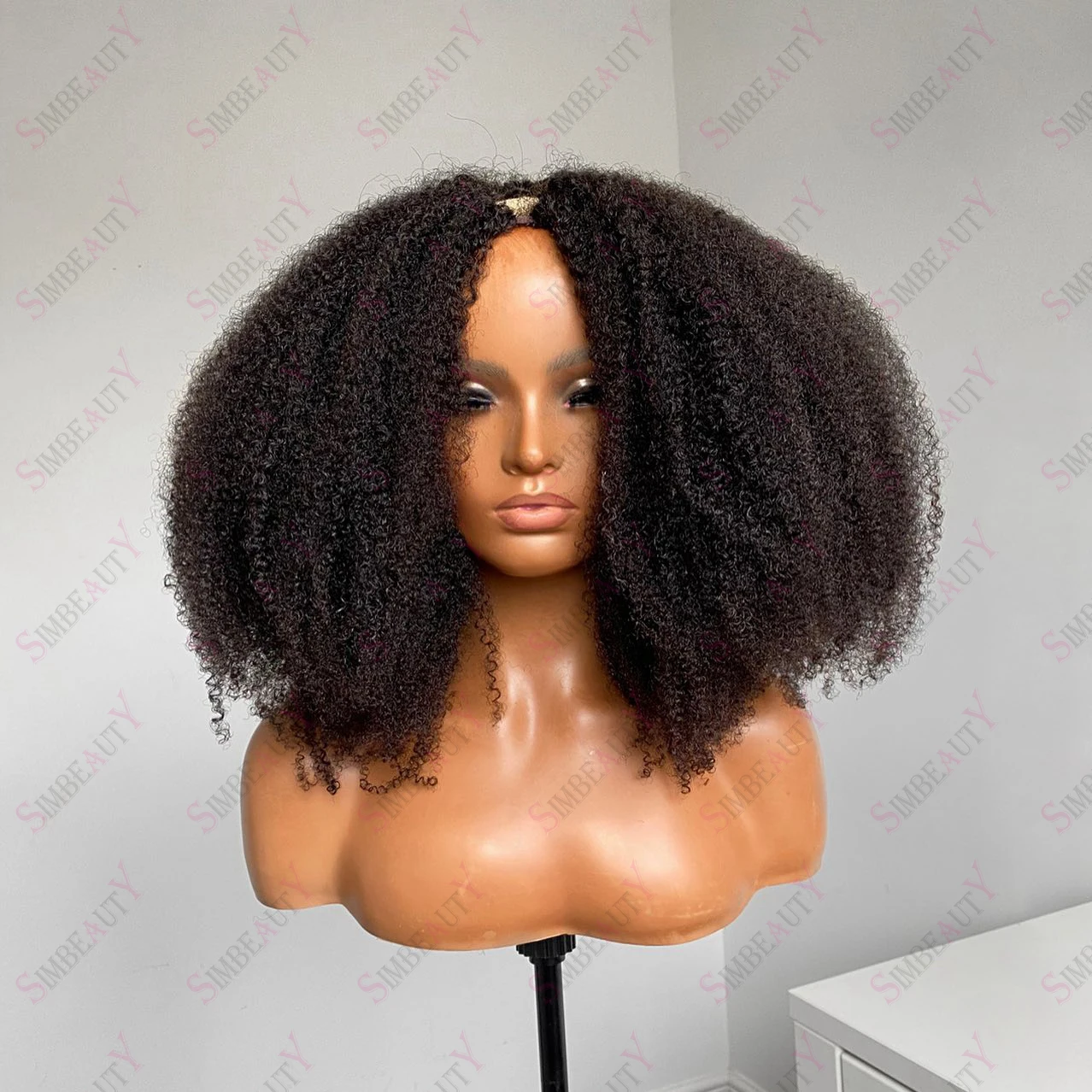 

Kinky Curly 1X4 U Part Wig Human Hair Natural Brazilian Virgin Wigs Glueless 250 Density For Black Women Full Machine Made Wig