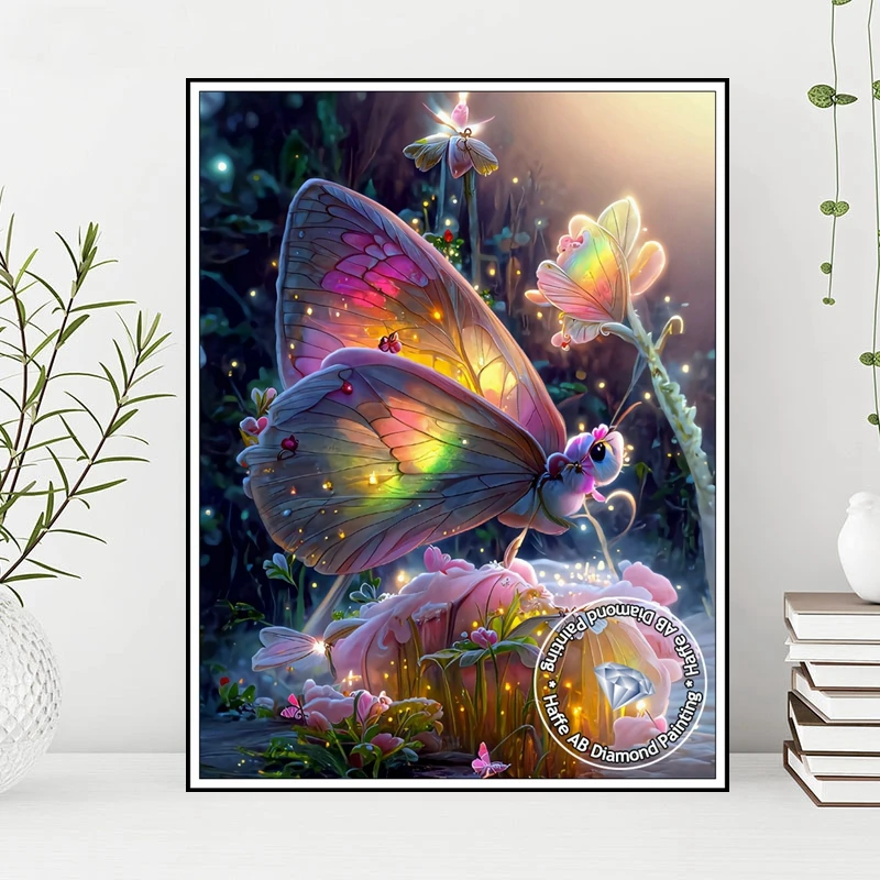 Diy AB дрели алмазная живопись бабочка цветы пейзаж искусство фэнтези животное