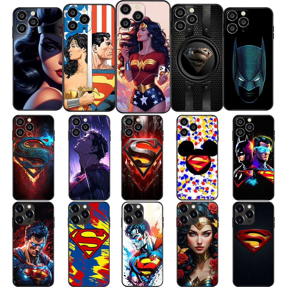 Мягкий чехол US-32 Superman Wonderwoman для iPhone 5S SE 6 6S 7 8 11 X XS XR Plus Max Pro