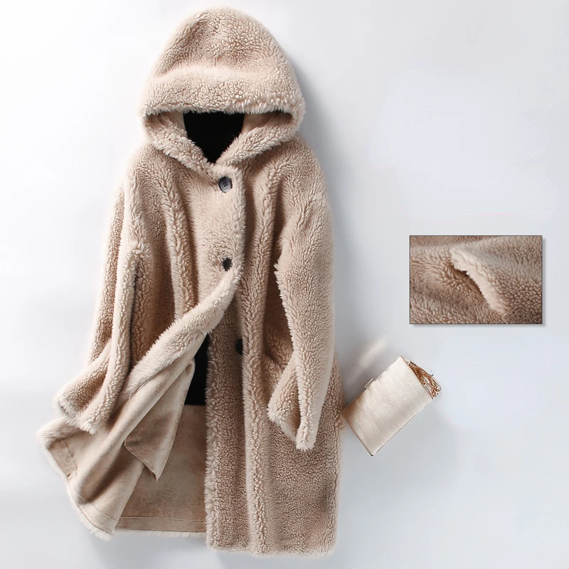Lamb Wool Coat Women's 2022 Winter Elegant Casual Versatile Korean Real Fur Jackets Women Single-breasted Coats Abrigos E632