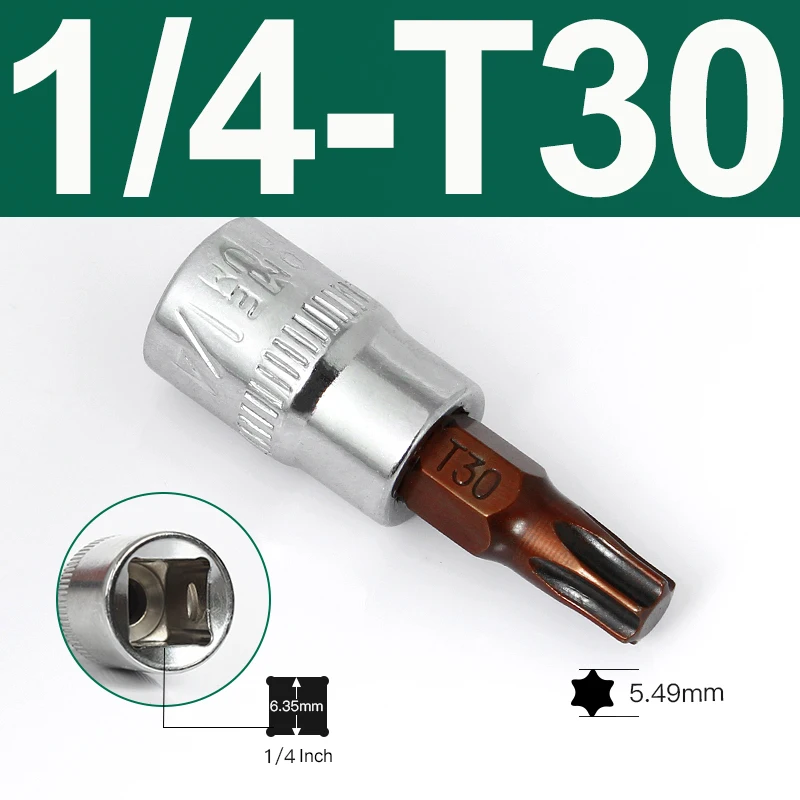 

Насадки Torx Riesba 1/4 дюйма T8 T10 T15 T20 T25 T27 T30 T40 T45 T50 PH1 PZ1 H5 H6 H8