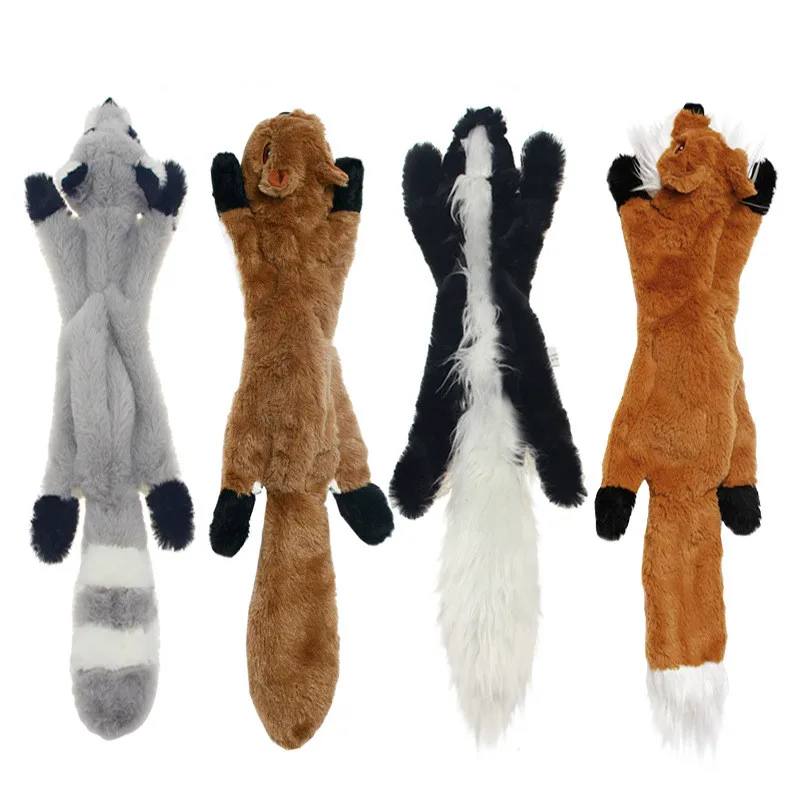 

2020 New 1PC Cute Plush Toys Squeak Pet Wolf Rabbit Animal Plush Toy Dog Chew Squeaky Whistling Involved Squirrel Dog Toys