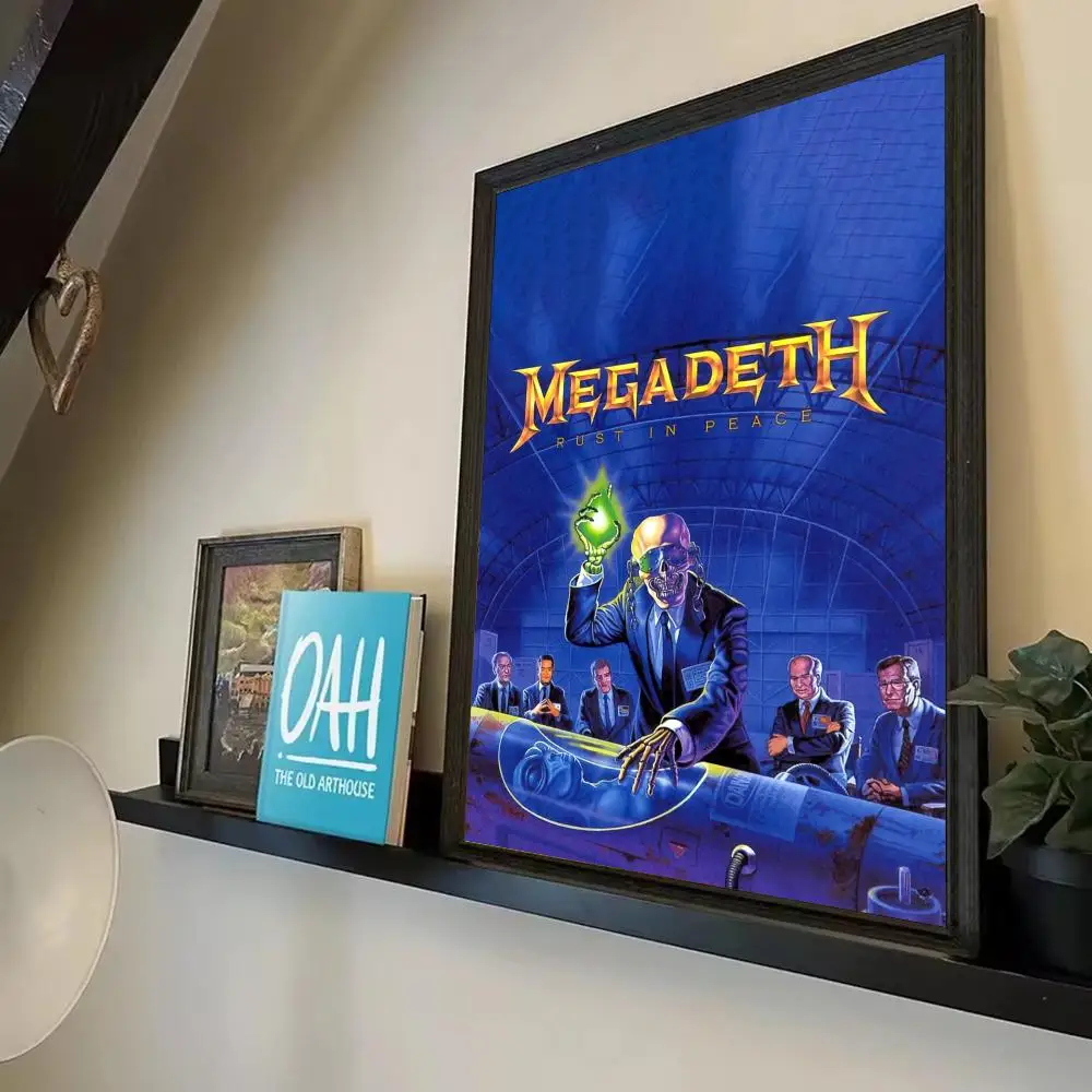 Фото Постер Music Rock M-Megadeth, безрамный, самоклеящийся, водонепроницаемый, художественный, из бумаги, для кофейни, гостиной, бара, комнаты, на стену №3