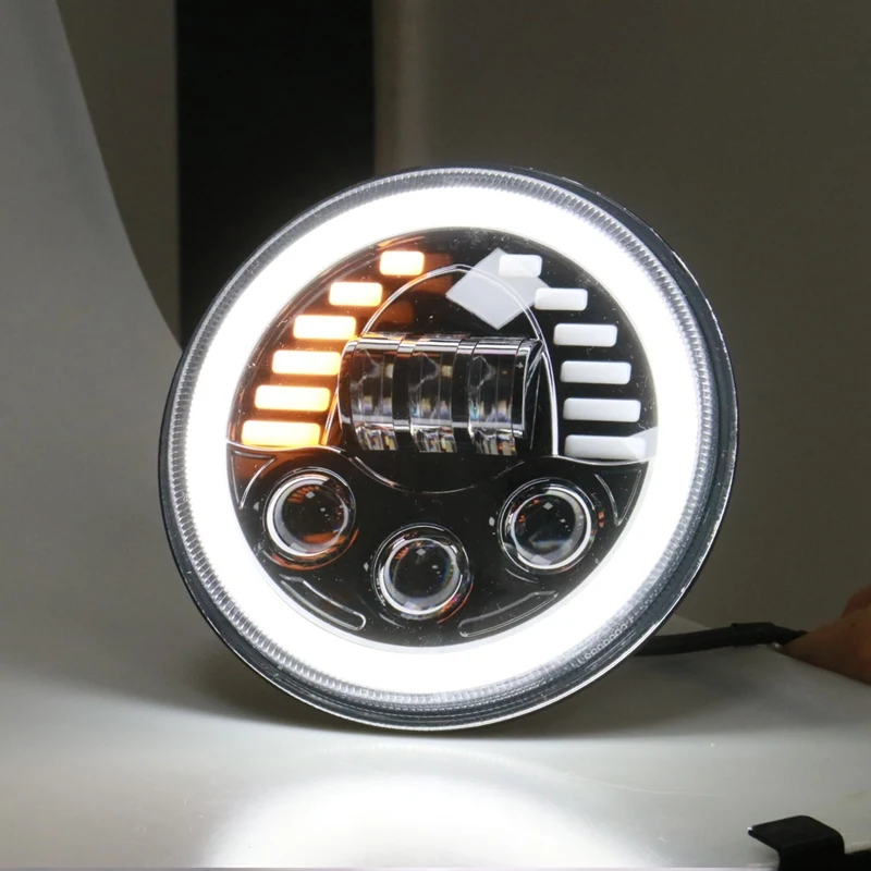 7-дюймовый светодиодный налобный фонарь s Ближний/Дальний свет Круглый гало