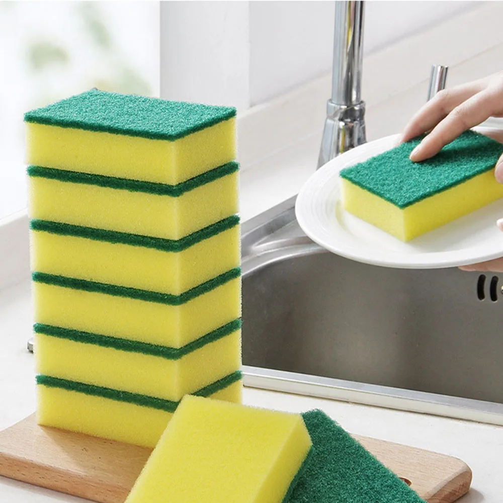

5/10/20 Pcs Double-sided Cleaning Dishwashing Sponge Household Scouring Pad Kitchen Wipe Dish Cleaning Brush Sponges