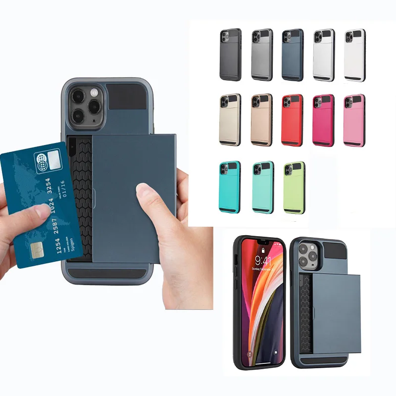 

Business Phone Case For iPhone 13 Pro Max X XS XR 11 12 Case Slide Armor Wallet Card Slot Cover for iPhone 7 8 Plus 6 6s 5 5S SE