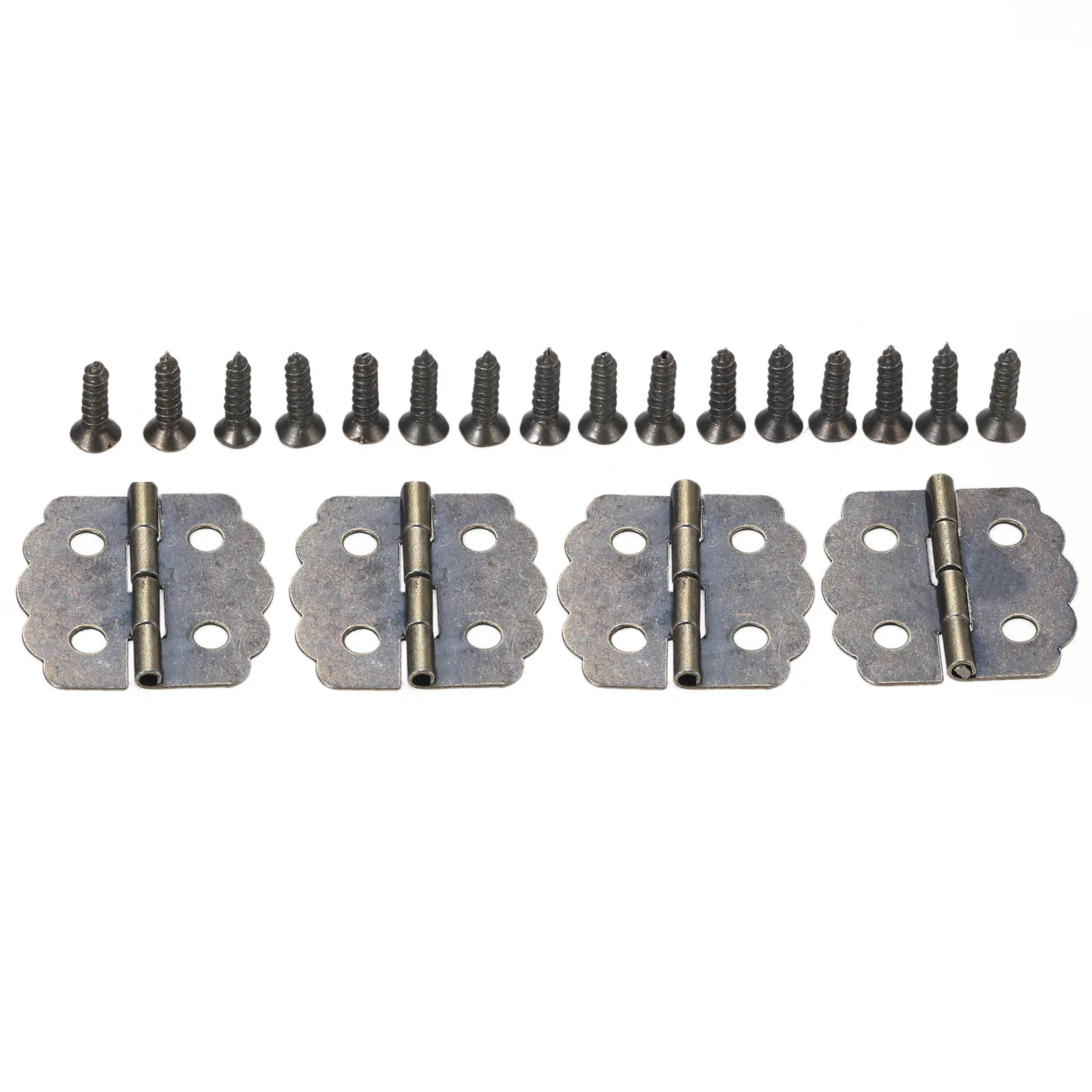 

4Pcs Antique Bronze Mini Metal Hinge For Miniature Cabine Dollhouse Miniature Furniture Accessories Cabinet Hinges+Screws 23mm