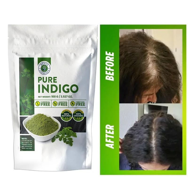 Natural Plant hair Dye Indigo Powder For Hair Dye, Black, Co