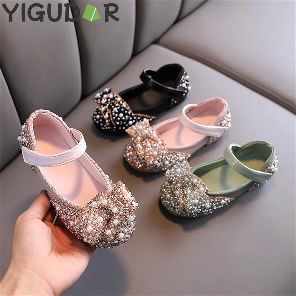 

New Childrens Shoes Pearl Rhinestones Shining Kids Princess Shoes Baby Girls Shoes For Party and Wedding kids shoes kids shoes