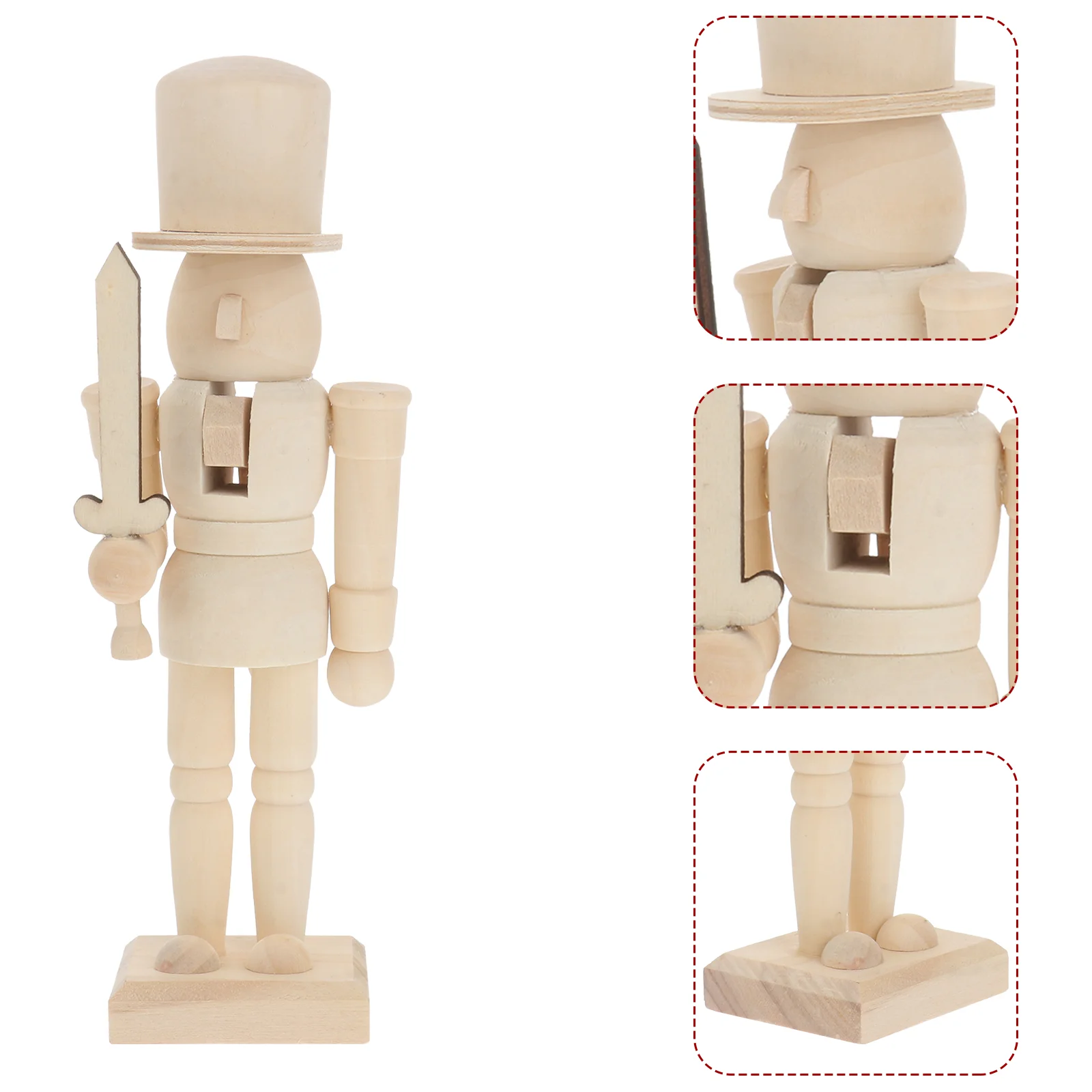 

Nutcracker Wood Crafts Kids Unfinished Educational Children Toys DIY Decor Figure Birthday Gift