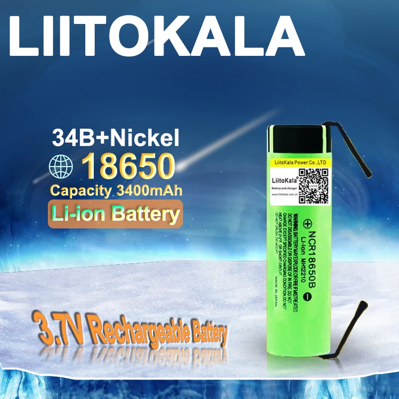 LiitoKala 34B-N 100% оригинал NCR18650B 3 7 В 18650 3400 мАч литиевая аккумуляторная батарея 4 2 3000-3400 +